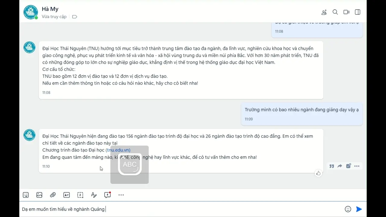 Agent hỗ trợ tuyển sinh đại học